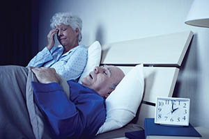 snoring - woman can't sleep next to sleeping husband